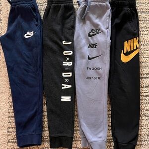 Nike Kids sweatpants 4 pair- Blue, Black, Gray